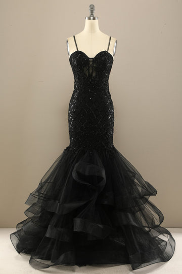 Mermaid Black Sequin Long Formal Dress